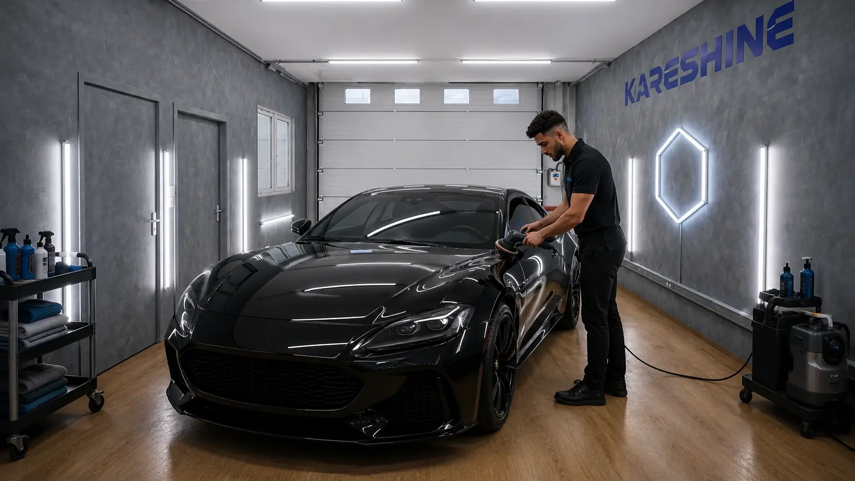 Illustration du polissage d’une carrosserie
